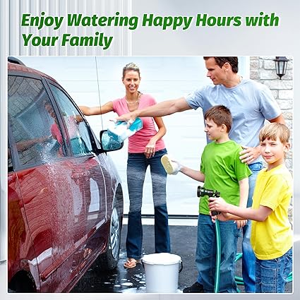 AUTOMAN Garden Hose Nozzle, Water Sprayer Nozzle with 7 Adjustable Watering Patterns,Slip Resistant Nozzle for Plants,Lawn,Washing Cars,Window Cleaning,Showering Pets  Outdoor Fun.