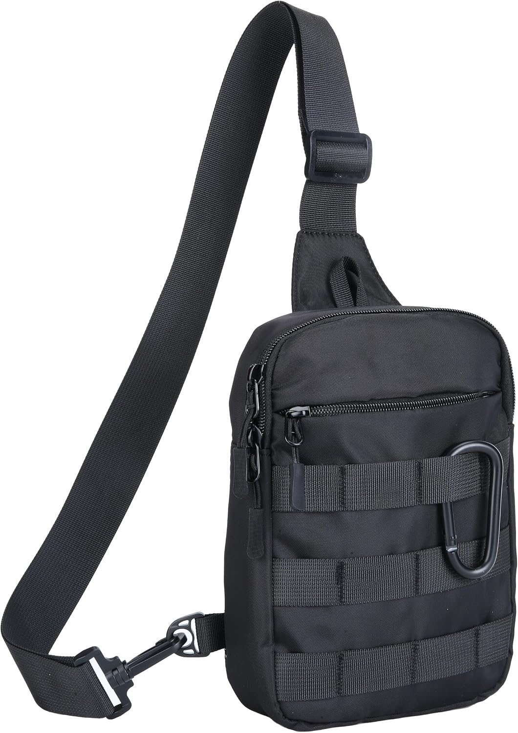 Small Sling Bag for Men Women, Tactical Bag Waterproof Dual Pocket Mini Chest Crossbody Bag Shoulder Bag for Travel Work Sport