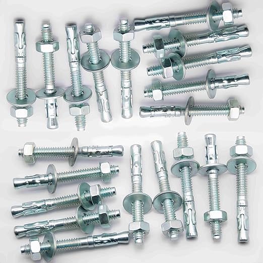 14" x2-14 Wedge Anchor by Zinced of Heavy-Duty Fastener for Cement and Concrete (20pcs Pack)