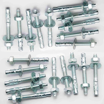 14" x2-14 Wedge Anchor by Zinced of Heavy-Duty Fastener for Cement and Concrete (20pcs Pack)
