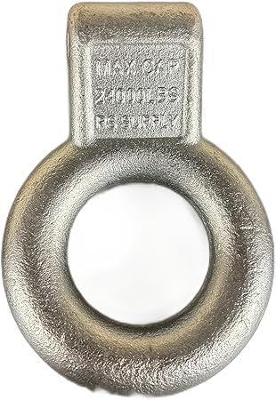Zinc Plated Steel Pintle Hitch Lunette Ring 3-Inch ID, 24,000 lbs, Channel Mount Required