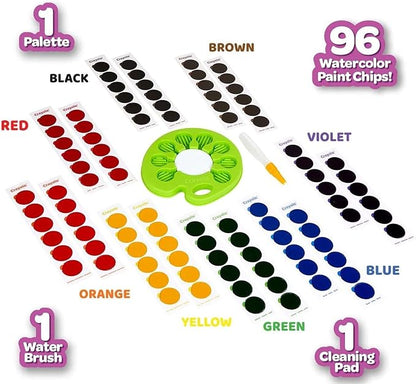 Crayola Watercolor Pop & Paint Palette, Washable Paint Kit, Less Mess Watercolor Paint Set for Kids, Arts & Crafts, Toddler Gifts