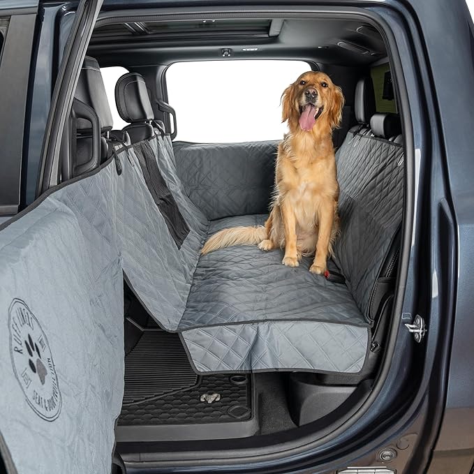 Dog Hammock for Truck with Door Protection - Heavy Duty Large Size Fits Full-Size Trucks - Waterproof Dog Seat Cover for Back Seat - Machine Washable with Travel Bag