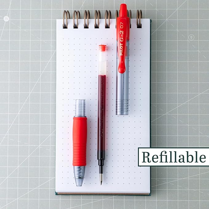 Pilot, G2 Premium Gel Roller Pens, Fine Point 0.7 mm, Red, Pack of 4 Amazon's Choice