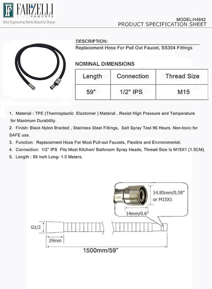 Kitchen Faucet Replacement Parts Replacement Hose For Pull Out Faucet