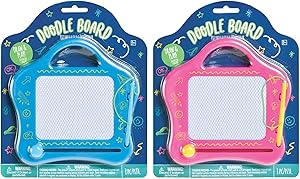 Doodle Board Assortment - 6.2" x 6.4" x 0.5" (Pack of 1) - Premium Plastic Drawing Board - Ideal for Kids  Creatives