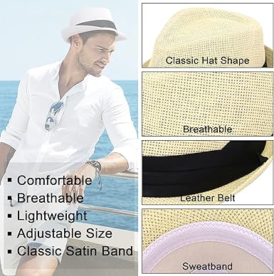 Simplicity Fedora for Men Women Unisex Men's Women's Classic Manhattan Structured Gangster Trilby Fedora Hat