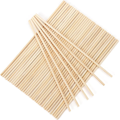 50Pcs Wooden Dowel Rods, 1/4 x 12 Inch Wood Sticks for Crafts Wooden dowel rods for DIY crafts, Halloween & Christmas decor, cake dowels, model making and creative projects