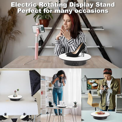 Rotating Display Stand Turntable Stand Spinning Stand for Product Shows White