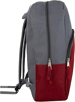 Color Block Backpacks for School Boys and Girls, 15 Inch Two Tone Backpack for Classroom, Work, Travel for Kids and Adults