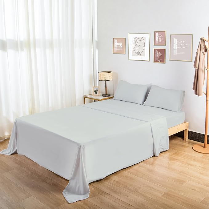 HBHLFZ Double top sheet, brushed ultra fine fiber sheets, soft and breathable, hotel quality sheets, shrink and fade resistant, easy to care for, only