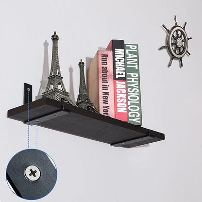 HEART ART Black Shelf Bracket 6 inch, Shelf Bracket 8 Pack,J Metal Heavy Duty Shelf Support Brackets,6.3"L4.8"H1.2"W