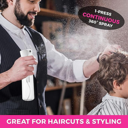 Hair Spray Bottle Continuous Water Mister Spray Bottle Empty Ultra Fine for Styling, Pets, Plants, water for Hair,Skincare, Plant Care, Pet Grooming, Cleaning