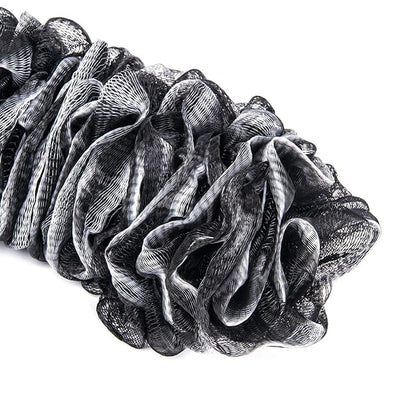 Back Scrubber for Shower, Loofah Long Handle Bath Body Brush, Soft Nylon Mesh Sponge On a Stick for Shower Men Women Kids Elderly, Exfoliating Scrub Cleaning Luffa for All Kinds of Skin(Black)