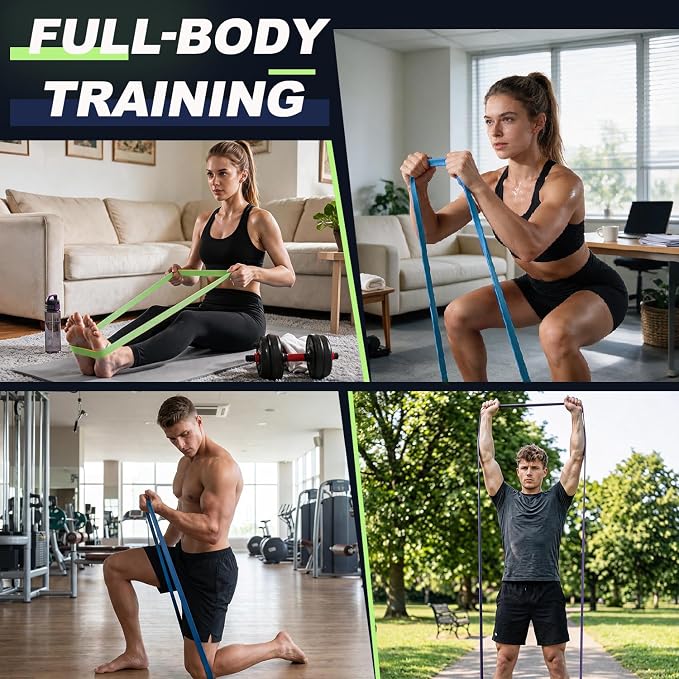 Resistance Bands for Pull Up Assist, Exercise & Workout Bands Set Long resistance bands for pull up assist, strength training, physical therapy, stretching, home gym