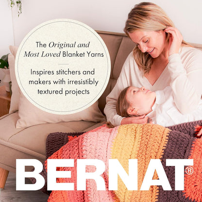 Bernat Blanket Super Bulky Acrylic Yarn - 2 Pack of 300g/10.5oz #6 Chunky Chenille Heavy Weight Yarn for Knitting and Crocheting, Amigurumi, Thick Blankets (Sunsoaked, 220 Yards 2-Pack)