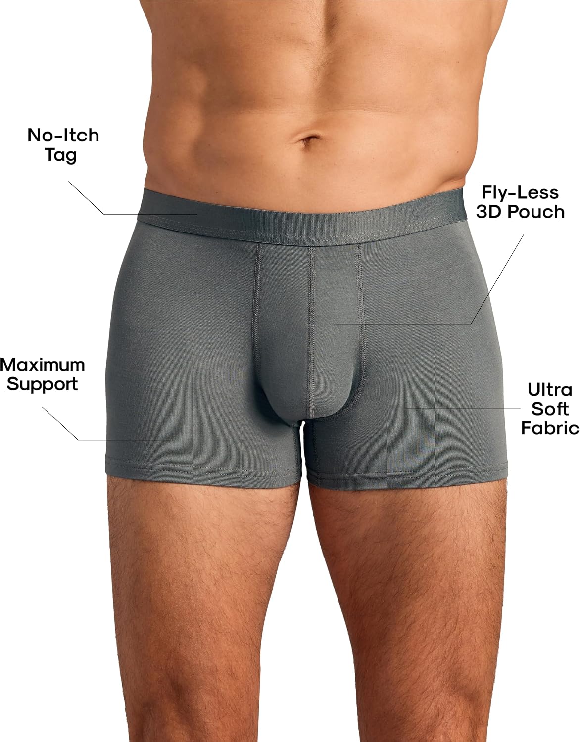 True Classic Mens Underwear – Mens Boxer Briefs Pack, 6” Boxer Brief & 4” Trunk Novelty Underwear for Men, Micromodal