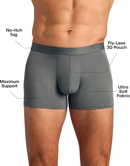 True Classic Mens Underwear – Mens Boxer Briefs Pack, 6” Boxer Brief & 4” Trunk Novelty Underwear for Men, Micromodal