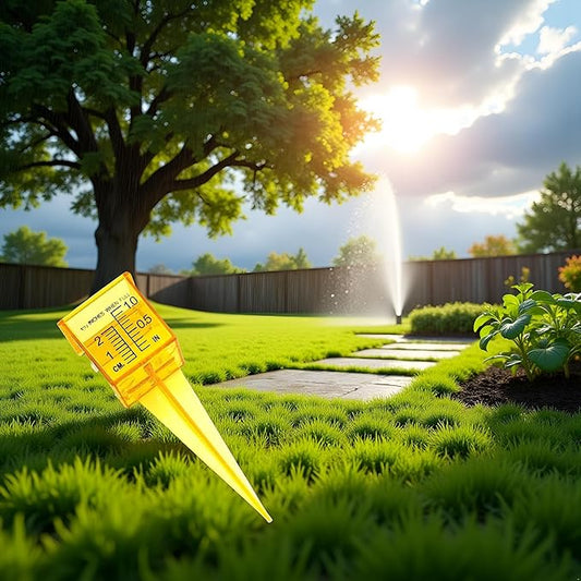 Yellow Mini Portable Sprinkler and Rain Gauge Wide Mouth Bright Yellow Outdoor Water Measuring Tool for Lawn Yard Outdoor Home Sprinkler Gauge 1 Pack Thermometers and Weather Instruments