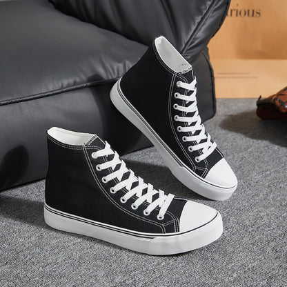 MenТs High Top Canvas Sneakers Fashion Lace up Walking Shoes Casual Classic