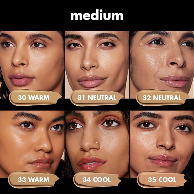 e.l.f. Soft Glam Foundation, Medium Coverage, Long-Lasting  Buildable Foundation For A Smooth, Satin Finish, Vegan  Cruelty-Free, 32 Medium Neutral