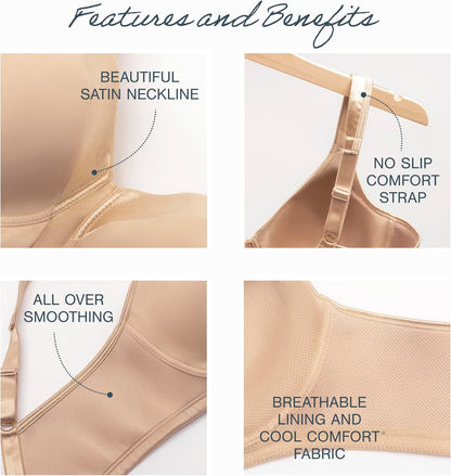 Playtex Women's Wireless Bra, 18 Hour Plus-Size T-Shirt Bras Available, Smoothing, Full Coverage, 4803, Single or 1-Pack