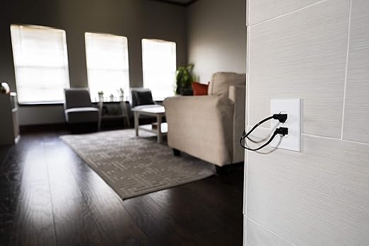 GE UltraPro Duplex Heavy-Duty Receptacle, White, Wall Outlet, Reinforced Yoke, Self-grounding Clip, 3 Prong, Supports 15A, UL Listed, 42157