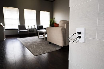 GE UltraPro Duplex Heavy-Duty Receptacle, White, Wall Outlet, Reinforced Yoke, Self-grounding Clip, 3 Prong, Supports 15A, UL Listed, 42157