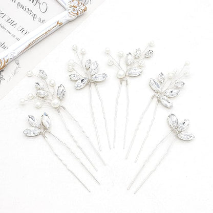Oriamour 6 bridal hair pins, wedding hair accessories with rhinestones, bridal hair accessories, jewelry for brides, bridesmaids, flowers, women