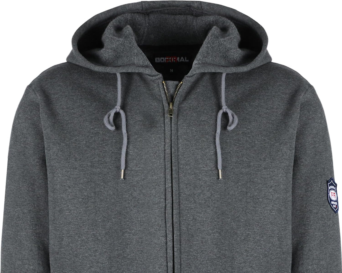 BOCOMAL FR Hoodies Zipper Front 10.5oz Cotton Fleece Flame Resistant Hooded Sweatshirts