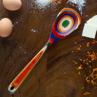 Totally Bamboo Baltique Marrakesh Collection 12-12" Wooden Cooking Spoon, Safe for Nonstick