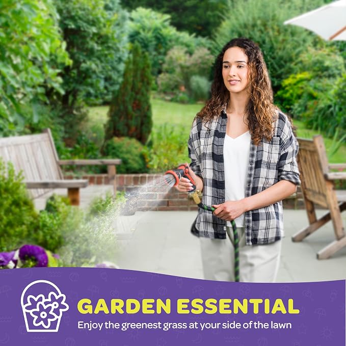 Hose Nozzle [Red] Heavy Duty Hose Sprayer With 10 Adjustable Watering Patterns. Thumb Control Design, Comfortable Ergonomic Grip, Garden Hose Nozzle for Watering Plants & Lawns/Fun showers/Cleaning