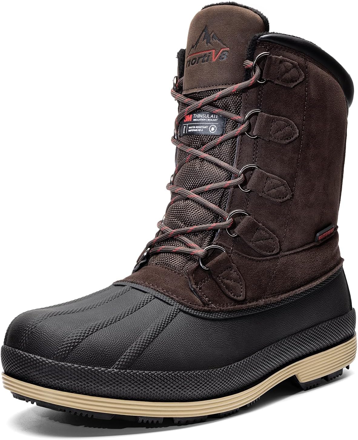 NORTIV 8 Men's Waterproof Winter Snow Boots | 200g Insulation Retains Heat to -25°F; Sealed Build Keeps Feet Dry; Arch Support Reduces Fatigue INVERNO