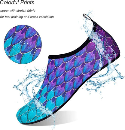 WateLves Water Shoes for Womens Mens Barefoot Quick-Dry Aqua Socks for Beach Swim Surf Yoga Exercise New Translucent Color Soles