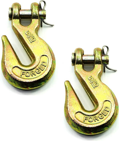 (Pack of 2) 516-inch, Grade 70 Clevis Grab Hook, Yellow Chromate Finish
