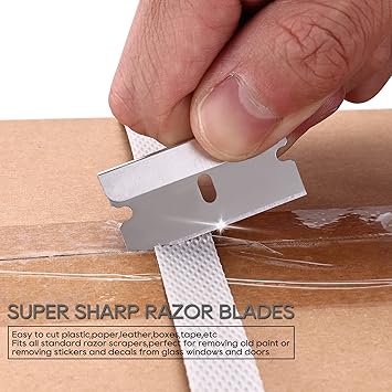 REXBETI 100PCS Single Edge Razor Blades, Industrial Razor Blades
