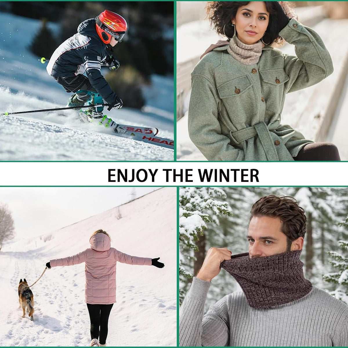 Winter Neck Gaiter for Women Men Thermal Fleece Neck Warmer Windproof Face Cover Ski Mask Gift for Cold Weather