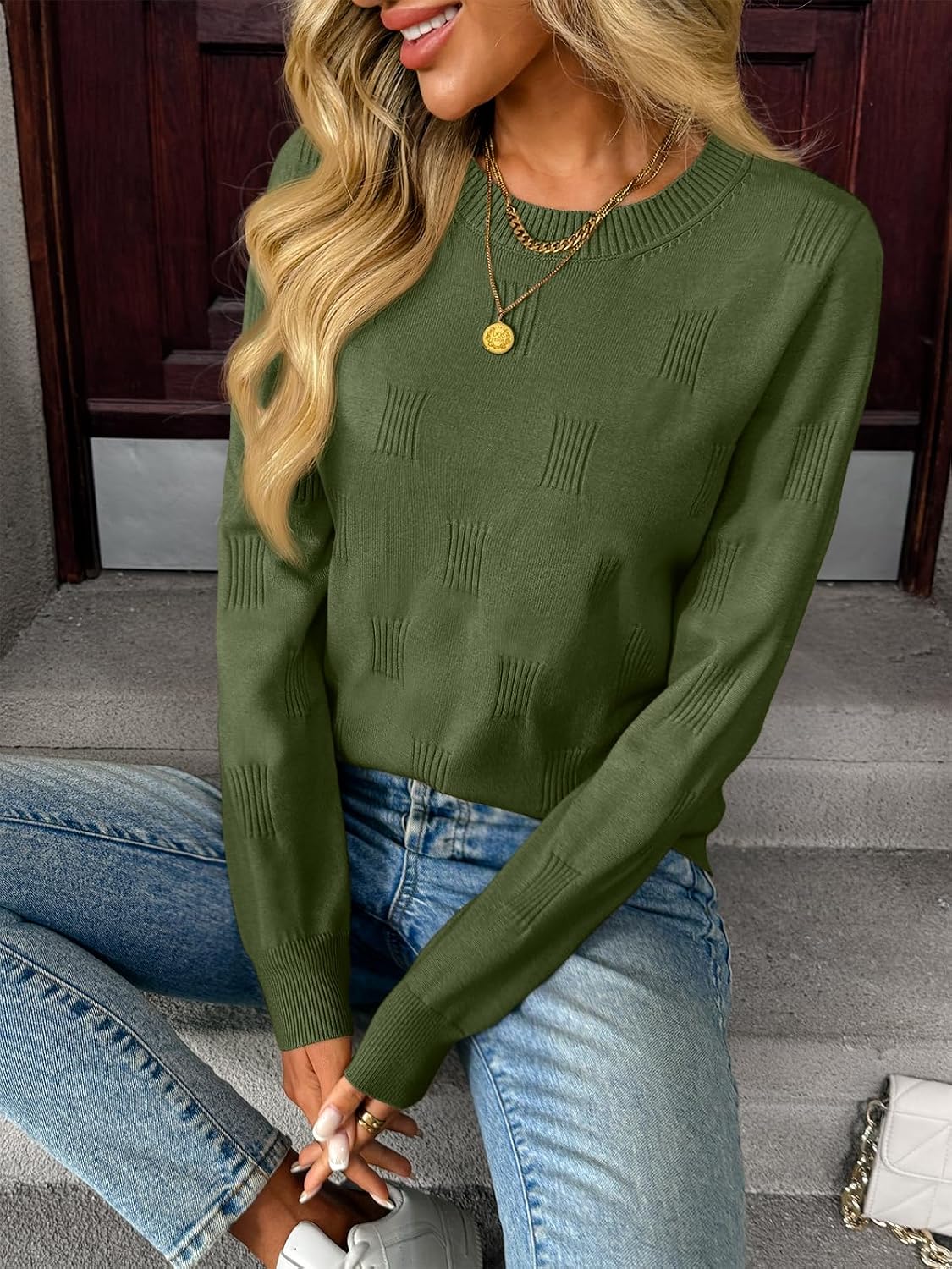 Womens Sweaters Fall Fashion 2026 Lightweight Long Sleeve Knit Pullover Casual Trendy Tops Winter Clothes