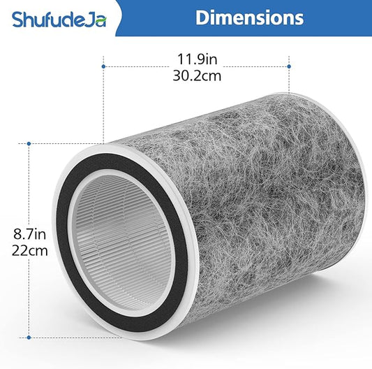 HP302 HP201 Replacement Filter Compatible with Shark HP201 HP302 HP301 HP202 HP232 HC502 AP1000 Air Purifier MAX, H13 True HEPA for 99.97% particles & Dust, Compare Part # HE2FKBAS, HE2FKBASMB, 2 Pack