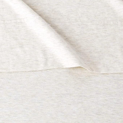 Basics Cotton Jersey 4-Piece Bed Sheet Set, Queen, Oatmeal, Solid