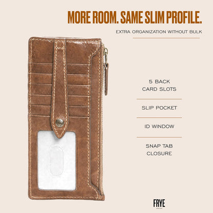 Frye Women's Melissa Snap Card Wallet, Stylish Design with Holder & Slots, Compact for Purse