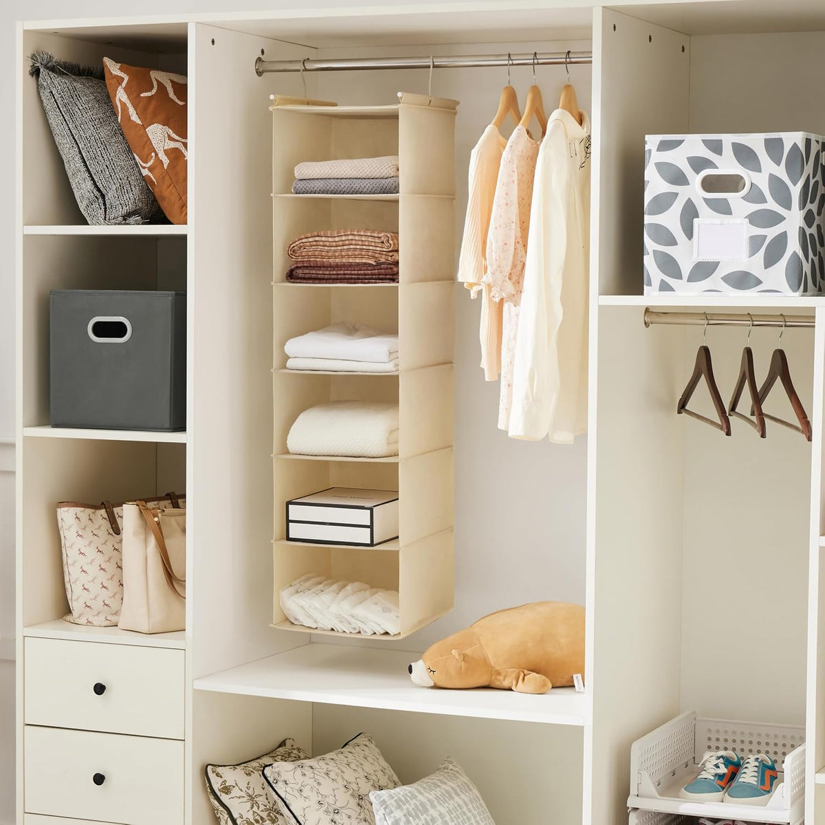 MAX Houser 6-Tier Hanging Closet Organizer with 2 Hooks