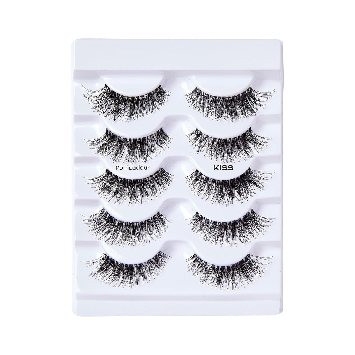 KISS So Wispy, False Eyelashes, 'Pompadour', 16mm, Includes 5 Pairs Of Lashes, Easy to Apply, Reusable Lash Clusters