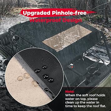 KEMIMOTO 6-Seat Canvas Roof Top Tint Waterproof Sunshade Soft Top Accessories for Polaris Ranger XP 10001000900 Crew