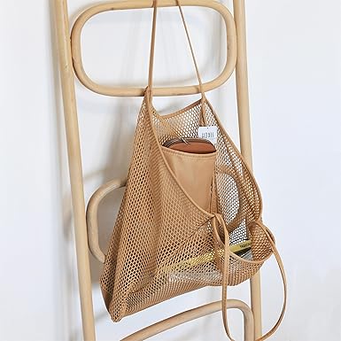 HOXIS Mesh Beach Tote Womens Shoulder Handbag