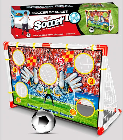 Kids Soccer Goal – 2 in 1 Soccer Goal with Target Net, Portable Soccer Goals for Backyard & Indoor Play, Small Soccer Goals 4' x 2.4' ft – Toddler Fun Training Set for with Ball Ages 3+