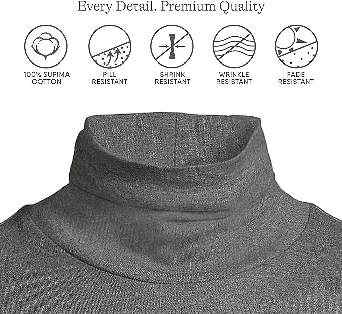 Lands' End Women's American-Grown Supima Cotton Fitted Long Sleeve Turtleneck