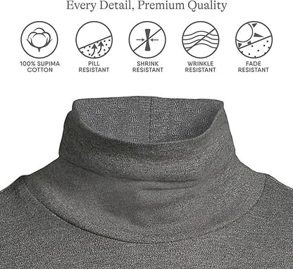 Lands' End Women's American-Grown Supima Cotton Fitted Long Sleeve Turtleneck