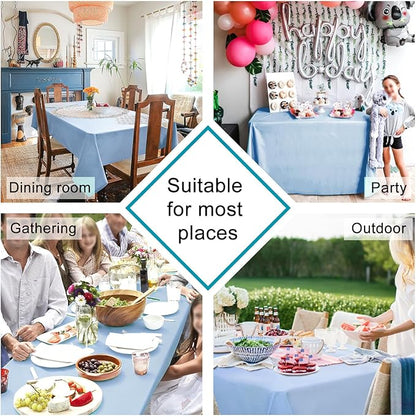 Hiasan Dusty Blue Tablecloth for Square Tables - Waterproof and Spillproof Washable Fabric Small Table Cloth for Dining Room Kitchen Party, 40 x 40 Inch