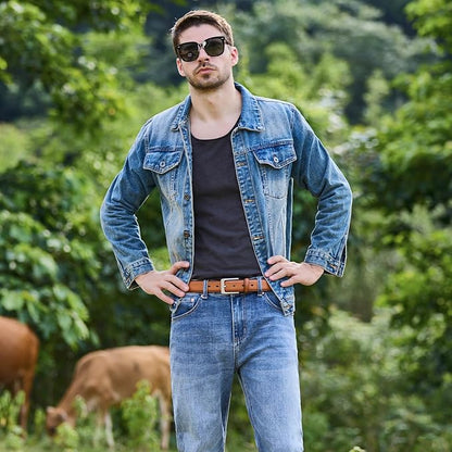 This handmade leather belt from VATAN is a great everyday accessory that pairs well with jeans, suits, and formal wear. Check it out on now! https://a.co/d/07bcYelg